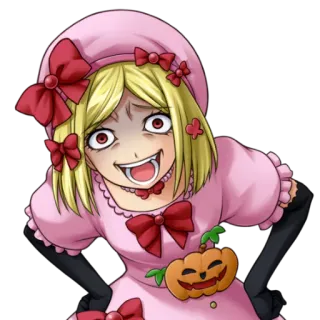 😈 13987766 anime, creepy, halloween, crazy, scary, pumpkin, dress telegram sticker