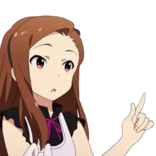 👉 1a3a2841 anime, girl, pointing, cartoon, character telegram sticker