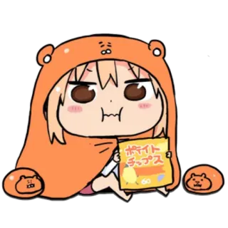 😐 4db679ee ポテイトチップス anime, cartoon, snack, chips, character, cute, illustration telegram sticker