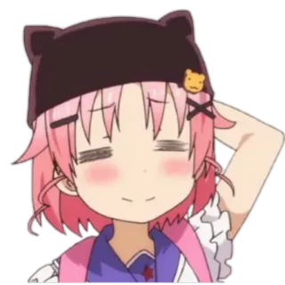 😅 79d517e9 anime, cute, kawaii, pink hair, cartoon, sticker telegram sticker