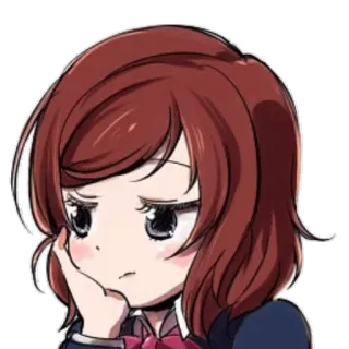 😒 b5e10923 anime, girl, sad, bored, cute, cartoon telegram sticker