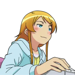 😗 cbfbe95f anime, girl, computer, mouse, keyboard telegram sticker