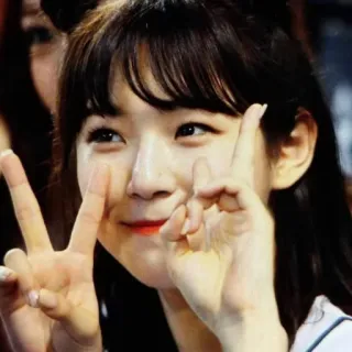 🗾 2769b317 여자, 평화 기호, 한국, 아시아, 소녀, 귀여운 telegram sticker