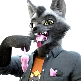 🐭 737cba17 lobo, antro, furry, animal, dibujos animados whatsapp sticker