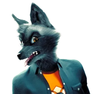 🤢 d4bc093f lobo, antropomórfico, animal, furry, dibujo animado, personaje, mascota whatsapp sticker