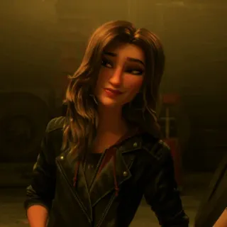 🥨 004b820b Vanellope Wreck-It Ralph Cartone animato, Animato, Personaggio, Donna, Giacca di pelle, Sorrisetto telegram sticker