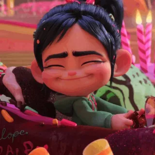 🥨 c323a165 Vanellope Wreck-It Ralph vanellope von schweetz, wreck-it ralph, cartone animato, disney, sugar rush, personaggio telegram sticker