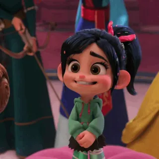 🥨 f6ab7767 Vanellope von Schweetz Wreck-It Ralph cartone animato, animato, Disney, Ralph Spaccatutto, Vanellope, personaggio telegram sticker