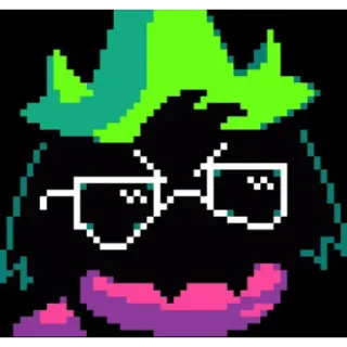 😎 160824bc Ralsei Deltarune RPG, personnage, Deltarune, pixel art, mignon telegram sticker