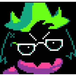😡 33537d54 Ralsei Deltarune RPG, pixel, chèvre, mignon, vert telegram sticker
