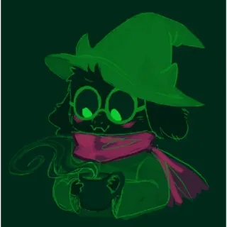 ☕ 54eb0074 Ralsei Deltarune jeu vidéo, rpg, magicien, mignon, darkner telegram sticker