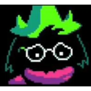 😔 5a06a073 Ralsei Deltarune jeu vidéo, RPG, chèvre, pixel art, magicien telegram sticker
