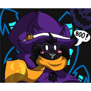 🎃 abf9b9e5 BOO! Halloween, sorcière, fantôme, effrayant, citrouille telegram sticker