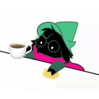☕ ac7c0ee0 Ralsei Deltarune ralsei, deltarune, mignon, chèvre, thé telegram sticker