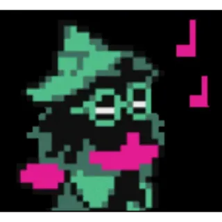 🎼 b396bd55 Ralsei Deltarune pixel art, RPG, personnage, jeu vidéo, magicien, chèvre telegram sticker