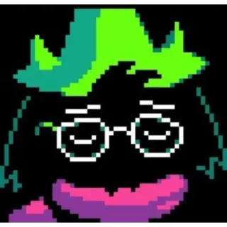 😞 ba7a4710 Ralsei Deltarune RPG, chèvre, mignon, pixel art telegram sticker