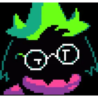 🤨 f5251c46 Ralsei Deltarune chèvre, pixel, lunettes, rpg telegram sticker