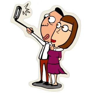 🌹 97f2f9a6 卡通, 自拍, 情侣, 贴纸, 照片, 拍照 whatsapp sticker