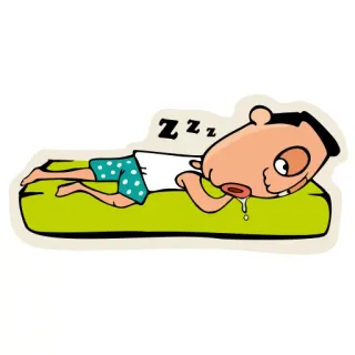 😌 b01096f4 ZZZ 睡觉, 懒惰, 卡通, 角色, 疲惫, zzz whatsapp sticker