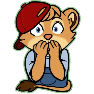 😮 255cef41 dibujos animados, animal, lindo, personaje, león, niño whatsapp sticker