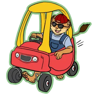 👿 68bc7679 león, coche, animal, gafas de sol, dibujo animado, antropomórfico, mamífero whatsapp sticker