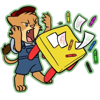 😡 e86d87ae enfadado, gato, molesto, dibujo, dibujo animado, animales whatsapp sticker