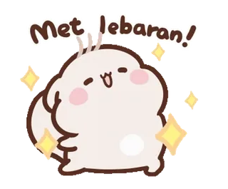 🎉 44885cca Met lebaran! mignon, fête, salutation, dessin animé, animal telegram sticker