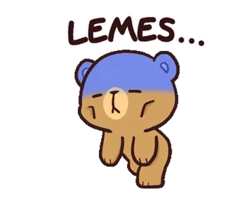 😰 878bdaec LEMES... ours, triste, fatigué, mignon, dessin animé telegram sticker