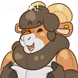 🎈 ece4dcb8 SQUEAK! animal, mamífero, oveja, peluche, lindo, amigable whatsapp sticker