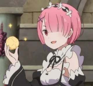 💗 cdb0aad0 Ram Re:Zero アニメ, マンガ, ラム, Re:ゼロ, キャラクター, メイド, 可愛い, ピンク髪 whatsapp sticker