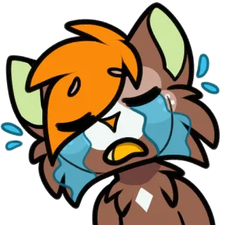 😭 0ec243d9 crying, sad, animal, cartoon, tears, furry whatsapp sticker