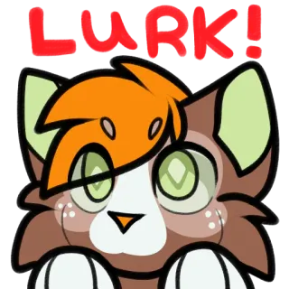 🙃 307243c7 LURK! cat, furry, animal, cartoon, cute, lurk whatsapp sticker