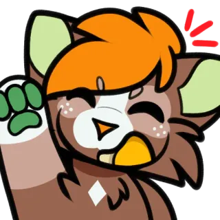 😁 51cc46d9 furry, cartoon, animal, cute, friendly, waving, greeting whatsapp sticker