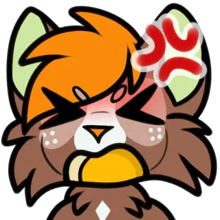 😡 92a16408 furry, angry, cartoon, animal, anthropomorphic, cat whatsapp sticker