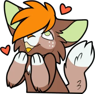 🥰 b2848003 anthropomorphic, furry, cute, cartoon, animal, digital art whatsapp sticker