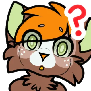 😟 bbcb9980 cat, question mark, sticker, cartoon, furry, animal, mammal whatsapp sticker