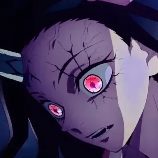 🌿 92faef8b Nezuko Kamado Demon Slayer Anime, Demonio, Chica, Ojos rojos, Manga, Personaje telegram sticker