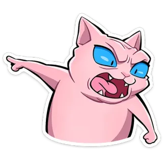 🤬 48d7c37c 고양이, 분노, 화난, 가리키는, 밈, 웃긴 telegram sticker
