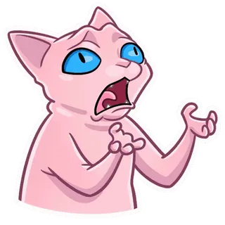 😳 2dc3320c kat, roze, geschrokken, meme, schattig, dier telegram sticker