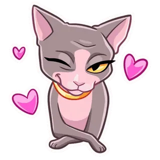 😉 9c3b7aa1 kat, sphynx, hart, schattig, huisdier, dier telegram sticker