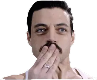 😗 ada9de51 Freddie Mercury Bohemian Rhapsody เฟรดดี เมอร์คิวรี, นักร้อง, จูบ, ภาพเหมือน, ควีน telegram sticker