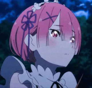 🍓 38eb0f30 Ram Re:Zero 动漫, 女孩, 女仆, Re:从零开始的异世界生活, 拉姆 telegram sticker