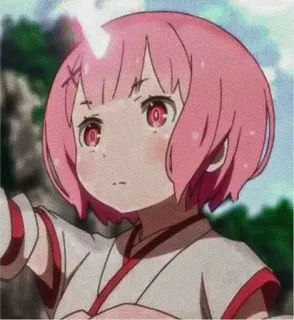 🍓 4a7ca1a7 Ram Re:Zero 动漫, 卡通, Re:从零开始的异世界生活, 拉姆, 粉色头发, 幻想 telegram sticker