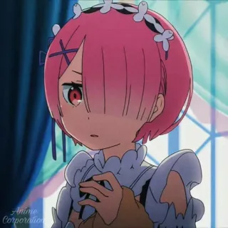 🍓 661d239a Ram Re:Zero − Starting Life in Another World Anime Corporation 动漫, 拉姆, 女仆, 可爱, Re:从零开始的异世界生活 telegram sticker
