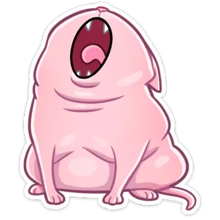 🥱 ed420328 chat, bâillement, autocollant, animal, mignon, rose telegram sticker