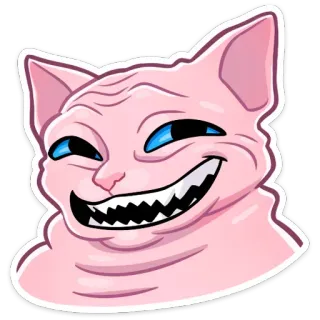 😬 839eb6c3 chat, chat nu, sphynx, mème, drôle, flippant, sourire telegram sticker