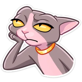 😫 78779f11 猫, 退屈, ステッカー, 漫画, 動物, 不機嫌 telegram sticker