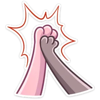 ✋ bacc366b ハイタッチ, 挨拶, お祝い, 漫画, 友情, コラボ telegram sticker