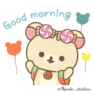 ☀️ 3b3ec3e6 Good morning Cartone animato, Carino, Orso, Mattina, Buongiorno, Saluto, Kawaii telegram sticker