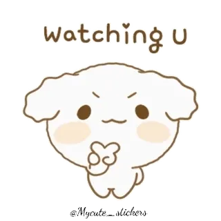 🤨 91e67f25 watching U cane, guarda, carino, cartone animato, occhi, animale telegram sticker
